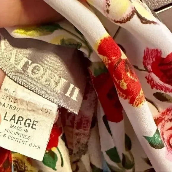 Vintage Natori Slip Nightgown Floral sleep Slip Dress - Large - Picture 14 of 14